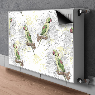 Magnetic radiator mat Green parrots