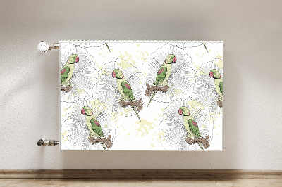 Magnetic radiator mat Green parrots