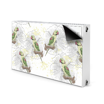 Magnetic radiator mat Green parrots