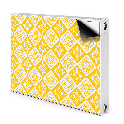 Magnetic radiator mat Yellow white pattern