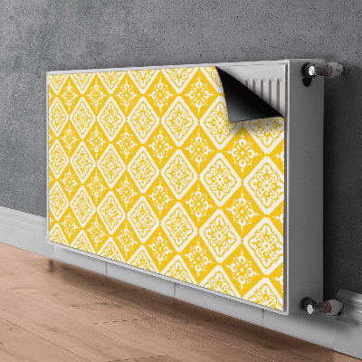 Magnetic radiator mat Yellow white pattern