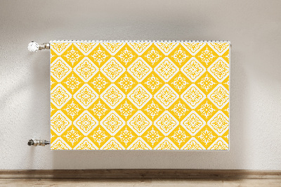 Magnetic radiator mat Yellow white pattern