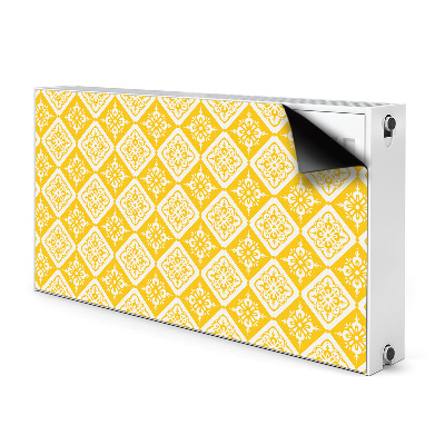 Magnetic radiator mat Yellow white pattern