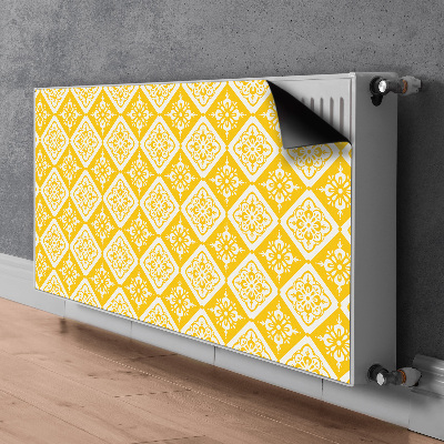 Magnetic radiator mat Yellow white pattern