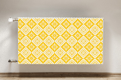 Magnetic radiator mat Yellow white pattern