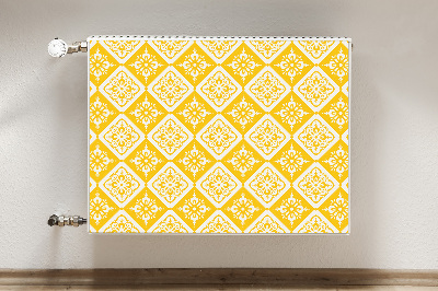 Magnetic radiator mat Yellow white pattern