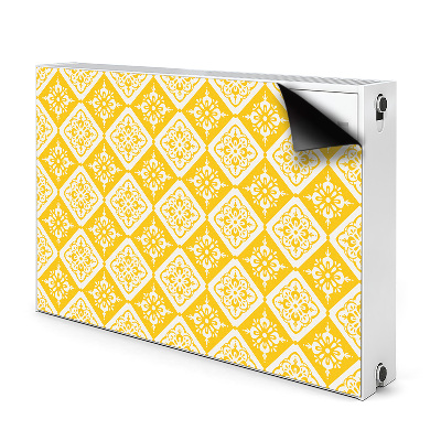 Magnetic radiator mat Yellow white pattern