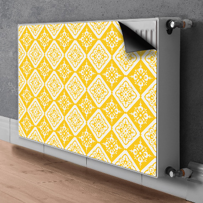 Magnetic radiator mat Yellow white pattern