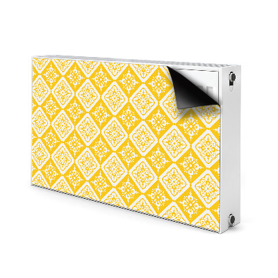 Magnetic radiator mat Yellow white pattern