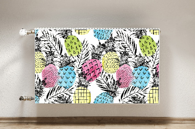 Decorative radiator cover Colorful pineapples