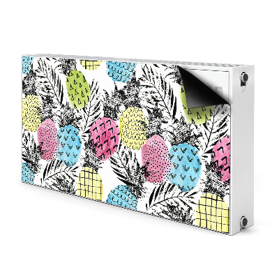 Decorative radiator cover Colorful pineapples