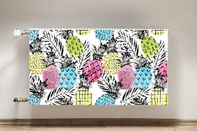 Decorative radiator cover Colorful pineapples