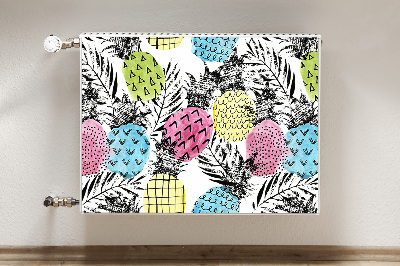 Decorative radiator cover Colorful pineapples