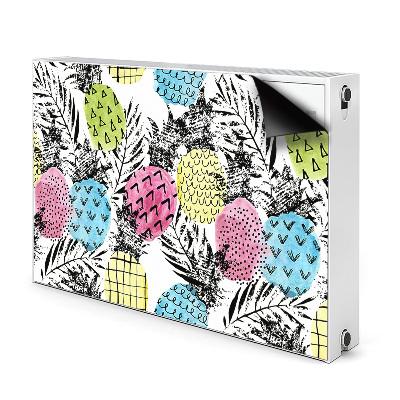 Decorative radiator cover Colorful pineapples