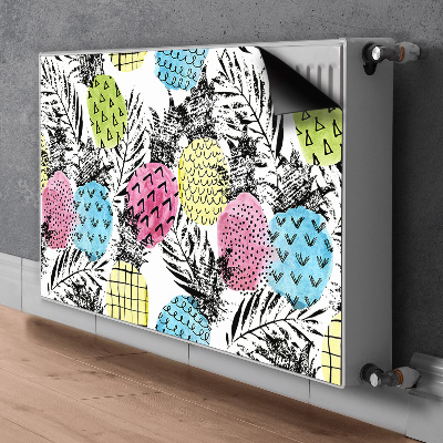 Decorative radiator cover Colorful pineapples