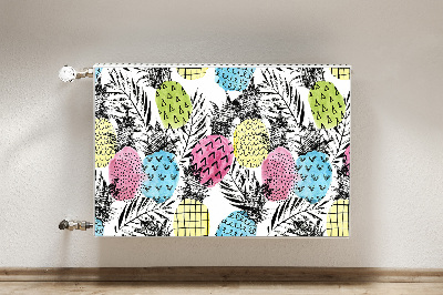 Decorative radiator cover Colorful pineapples