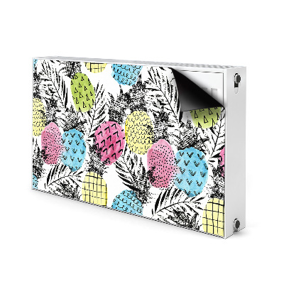 Decorative radiator cover Colorful pineapples