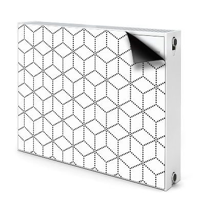 Decorative radiator cover Gray cubes