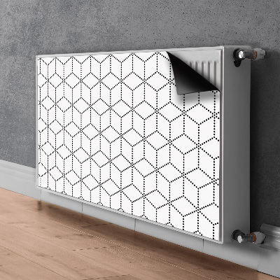 Decorative radiator cover Gray cubes