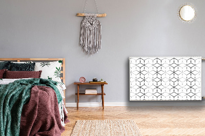 Decorative radiator cover Gray cubes