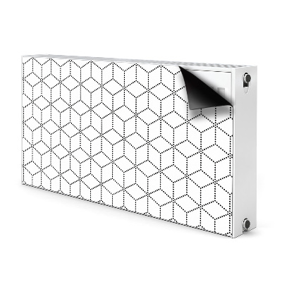 Decorative radiator cover Gray cubes