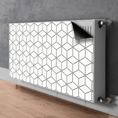 Decorative radiator cover Gray cubes