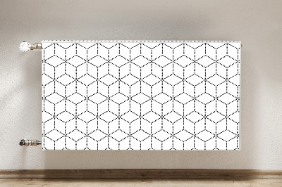 Decorative radiator cover Gray cubes