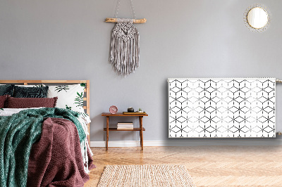 Decorative radiator cover Gray cubes