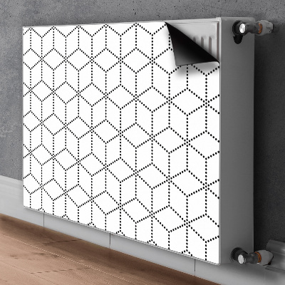 Decorative radiator cover Gray cubes