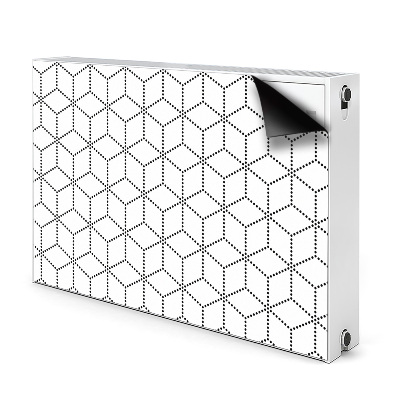 Decorative radiator cover Gray cubes