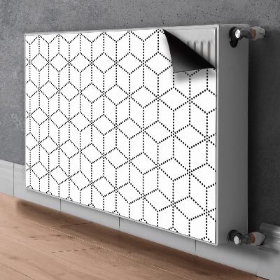 Decorative radiator cover Gray cubes