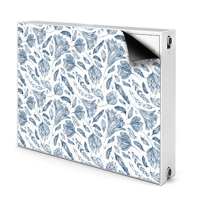 Magnetic radiator cover Blue leaves