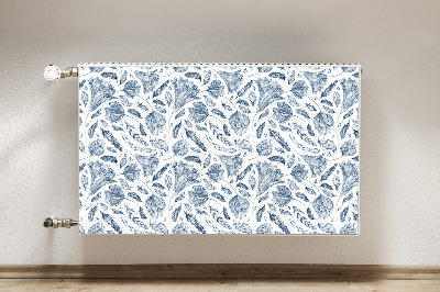 Magnetic radiator cover Blue leaves