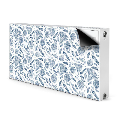 Magnetic radiator cover Blue leaves