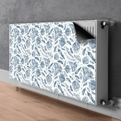 Magnetic radiator cover Blue leaves