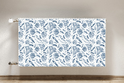 Magnetic radiator cover Blue leaves