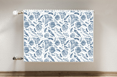 Magnetic radiator cover Blue leaves