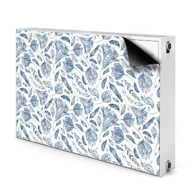 Magnetic radiator cover Blue leaves