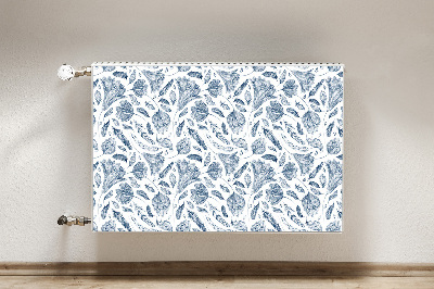 Magnetic radiator cover Blue leaves