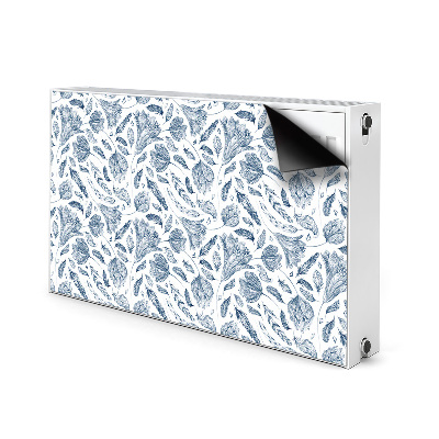 Magnetic radiator cover Blue leaves