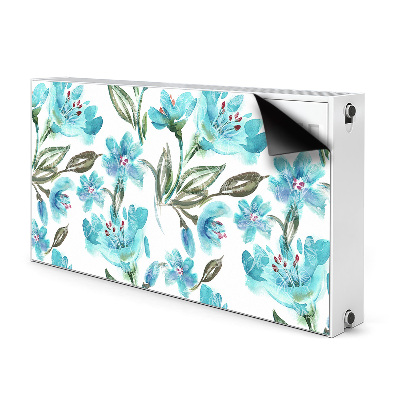 Magnetic radiator mat Turquoise flowers