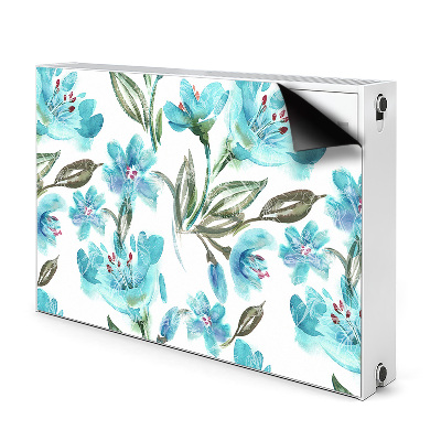 Magnetic radiator mat Turquoise flowers