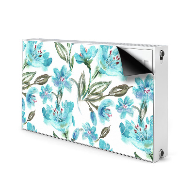 Magnetic radiator mat Turquoise flowers