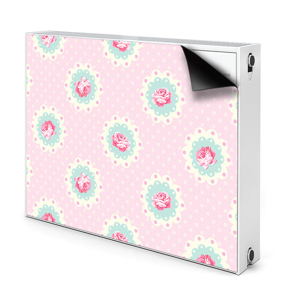 Magnetic radiator mat Roses and dots