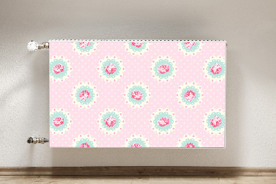 Magnetic radiator mat Roses and dots