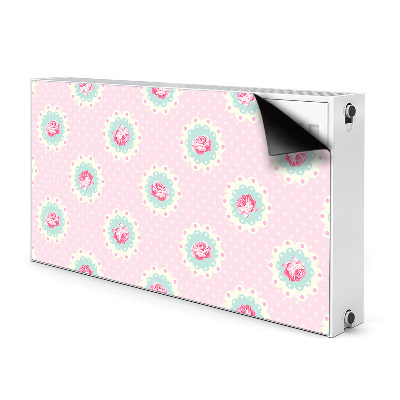 Magnetic radiator mat Roses and dots