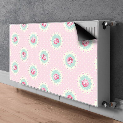 Magnetic radiator mat Roses and dots