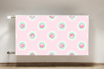 Magnetic radiator mat Roses and dots