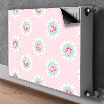 Magnetic radiator mat Roses and dots