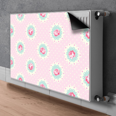 Magnetic radiator mat Roses and dots